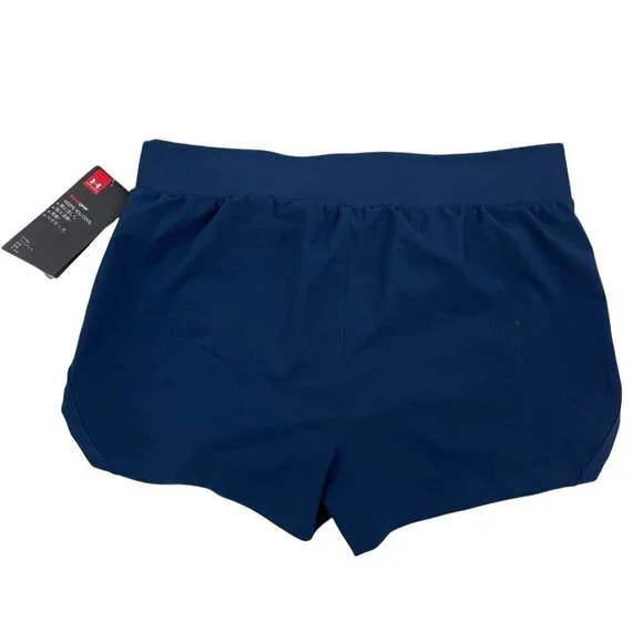 NEW Under Armour Speedpocket Shorts Womens XL Fitted NWT Blue Running Athletic - Picture 2 of 10
